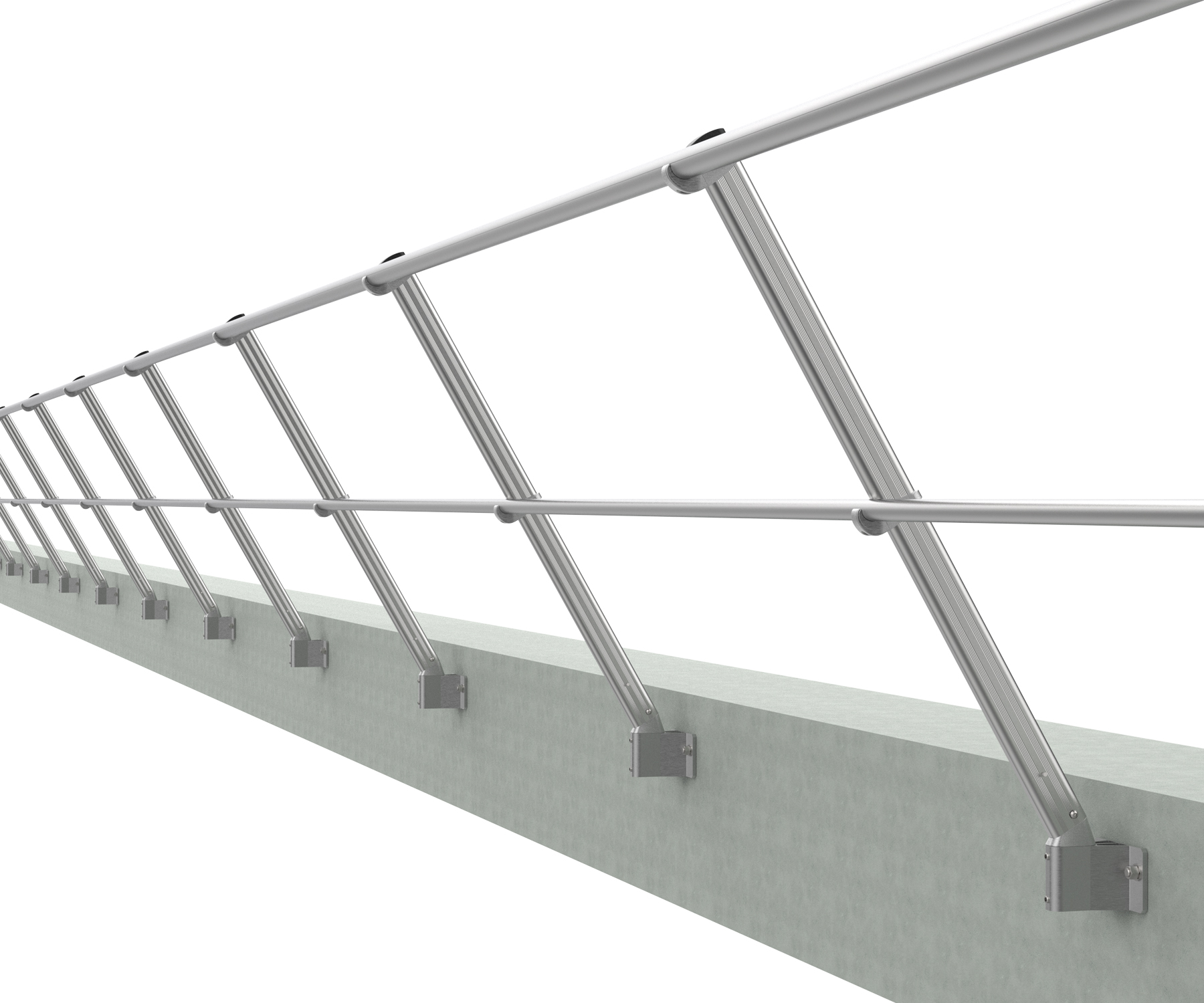 Inclined Wall bracket guardrail system